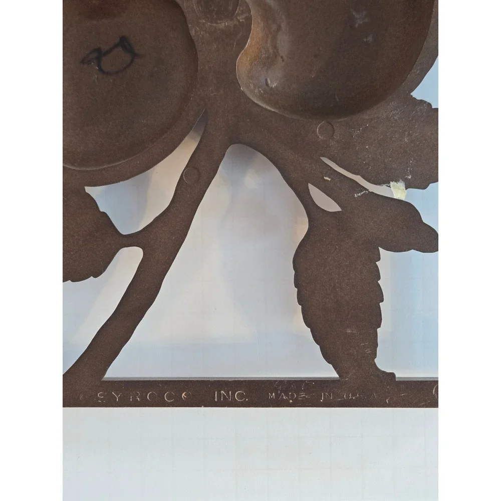 Vintage Syroco Wood Apple Wall Plaque Mid Century Modern Fruit‎ Decor Brown 4473